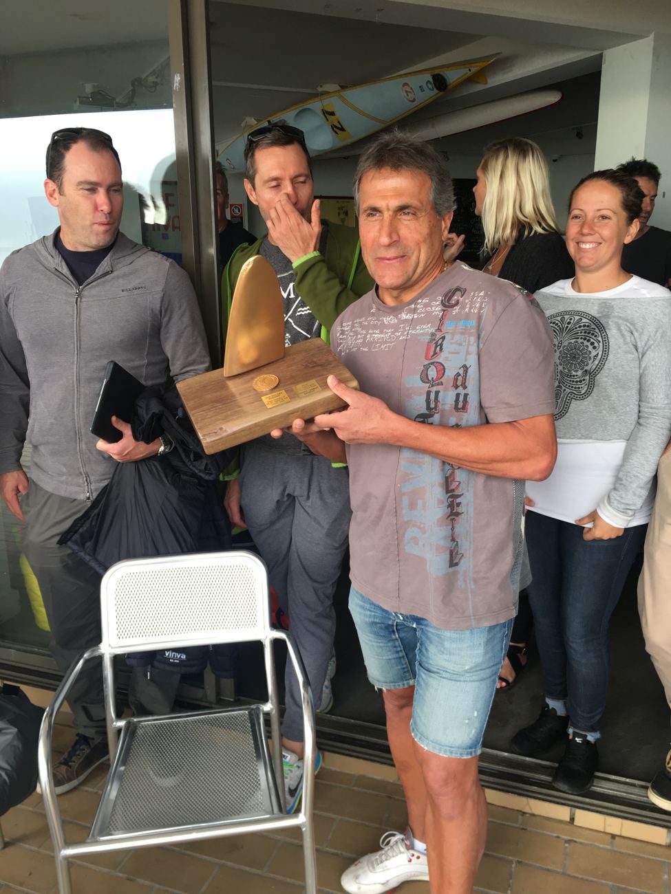 June 2017 — Joe B. handed the first Rudder at the club