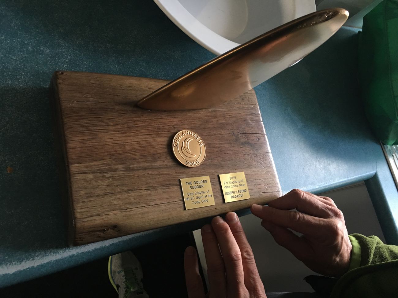 The plaques — best display of MLSC spirit at the Cooly Gold · 2016, for inspiring all who come near